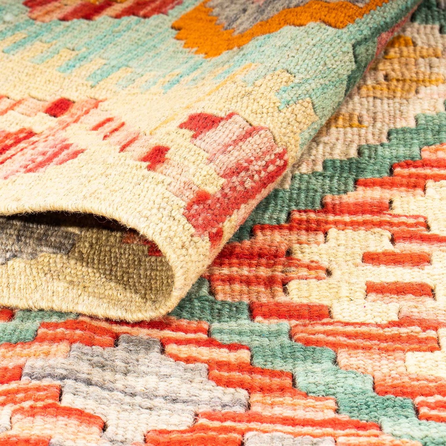 Kelim Carpet - Splash - 161 x 105 cm - flerfarvet
