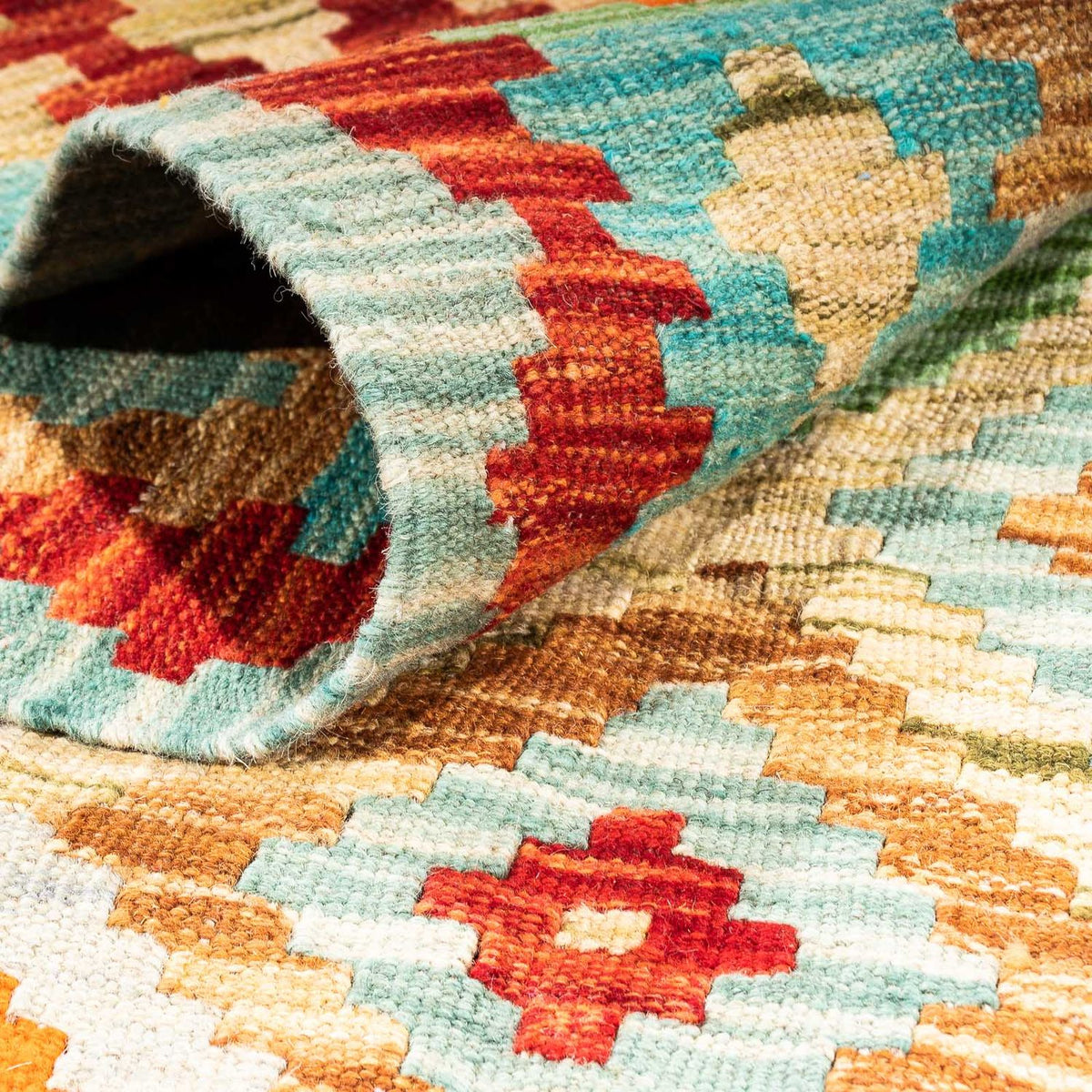 Kelim Carpet - Splash - 244 x 175 cm - flerfarvet