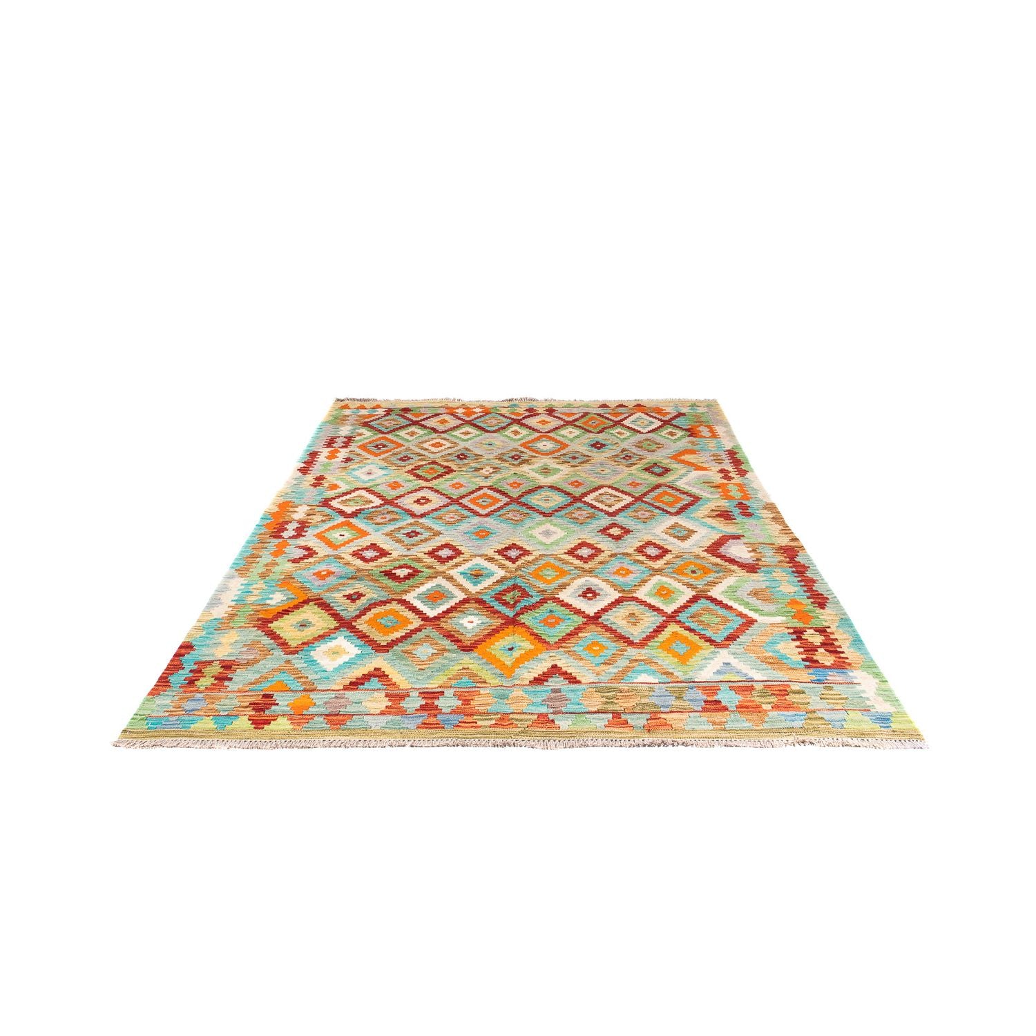 Kelim Carpet - Splash - 244 x 175 cm - flerfarvet