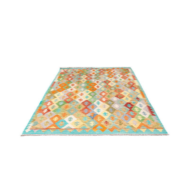 Kelim Carpet - Splash - 254 x 174 cm - turkis