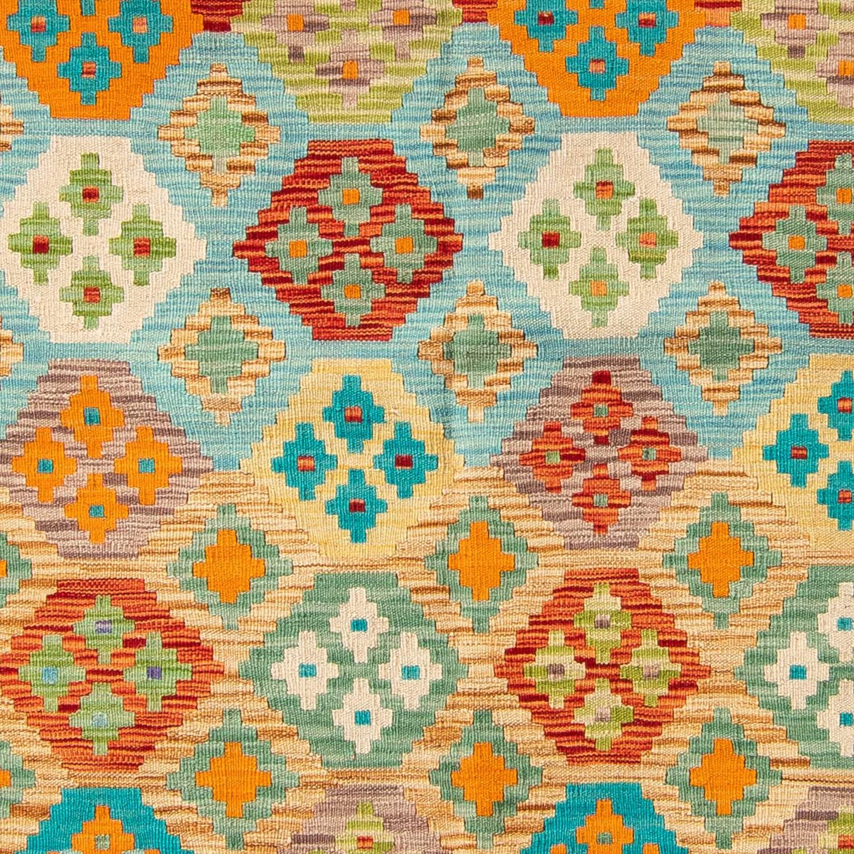 Kelim Carpet - Splash - 205 x 155 cm - grøn