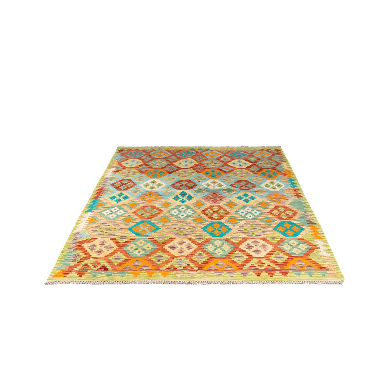 Kelim Carpet - Splash - 205 x 155 cm - grøn