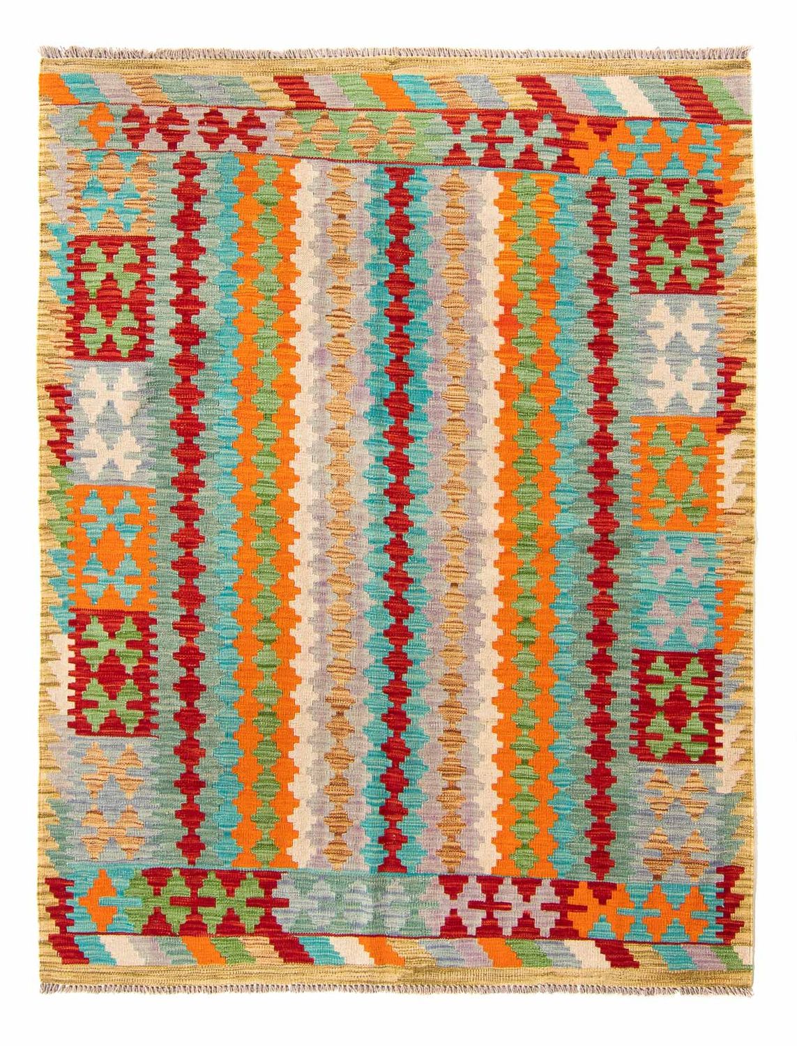 Kelim Carpet - Splash - 200 x 153 cm - flerfarvet