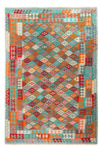 Kelim Carpet - Splash - 305 x 202 cm - flerfarvet