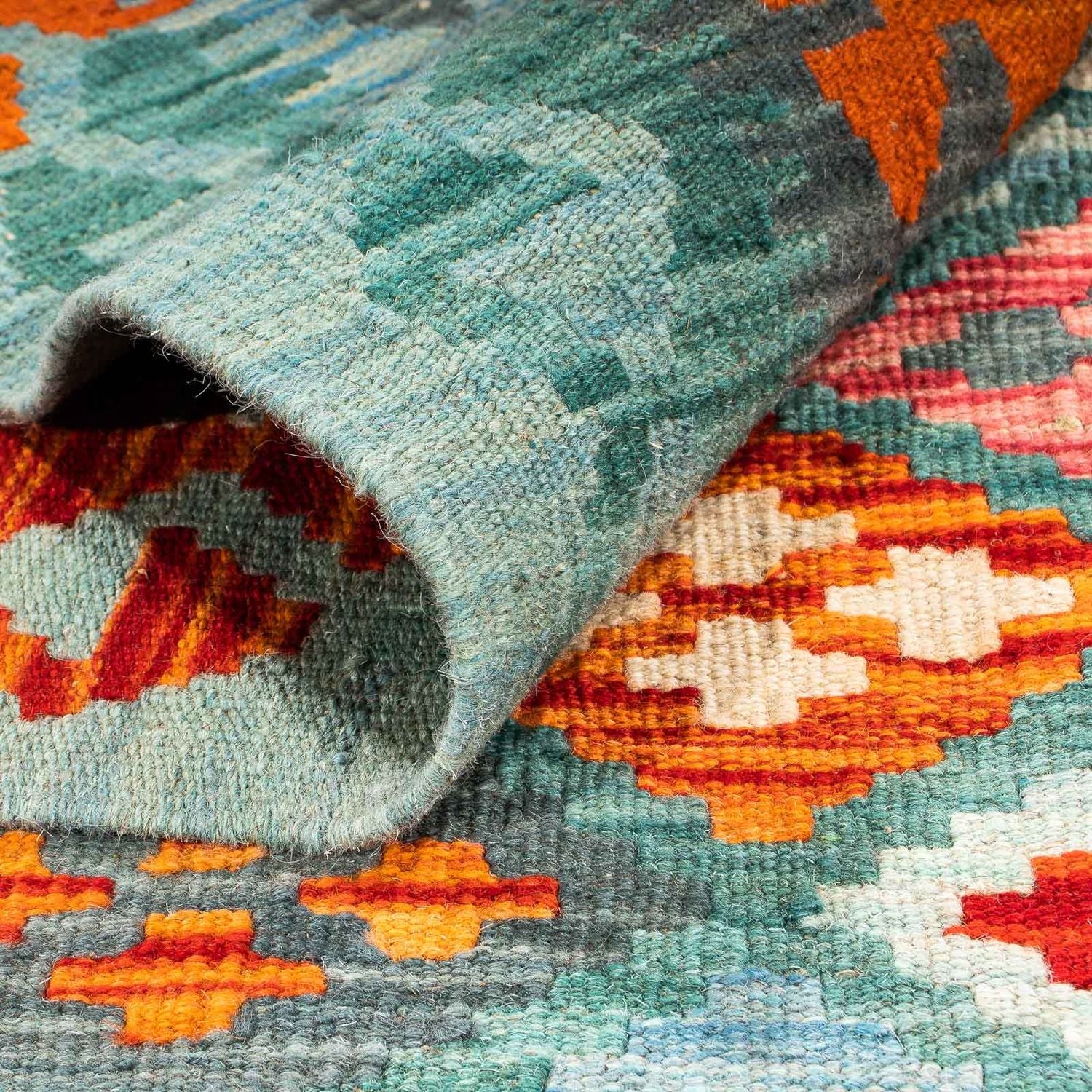 Kelim Carpet - Splash - 305 x 202 cm - flerfarvet