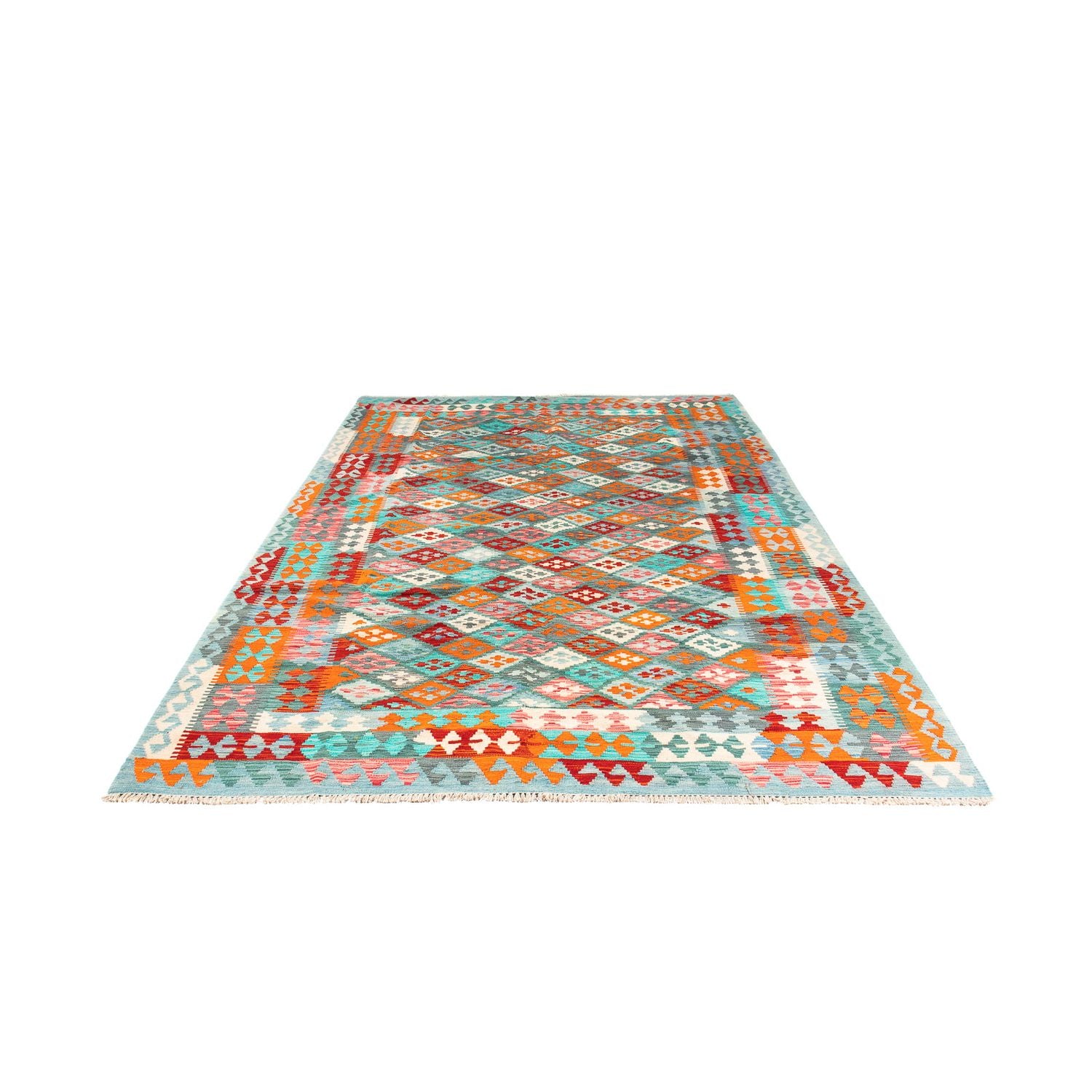 Kelim Carpet - Splash - 305 x 202 cm - flerfarvet