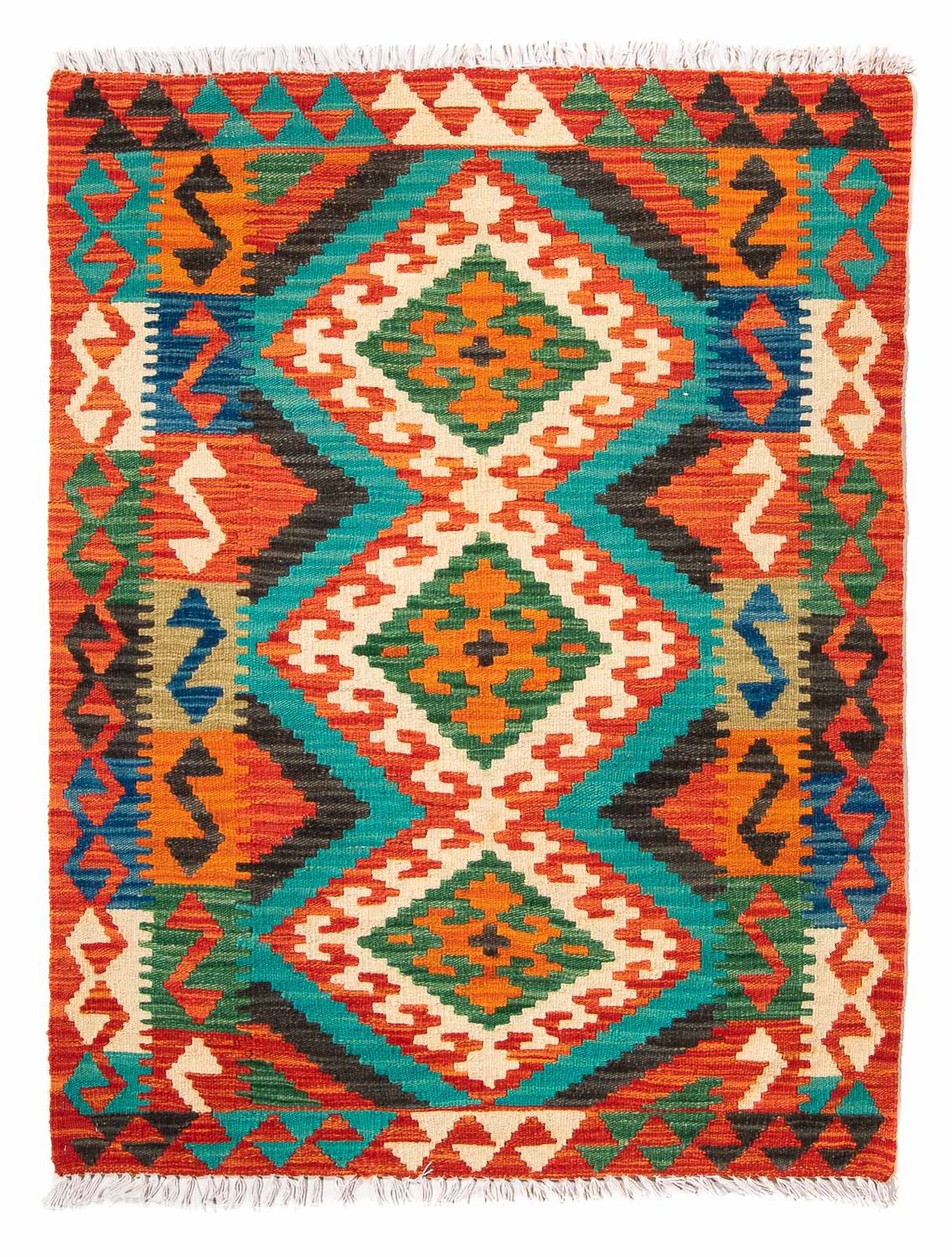 Kelim Carpet - Splash - 128 x 86 cm - rust