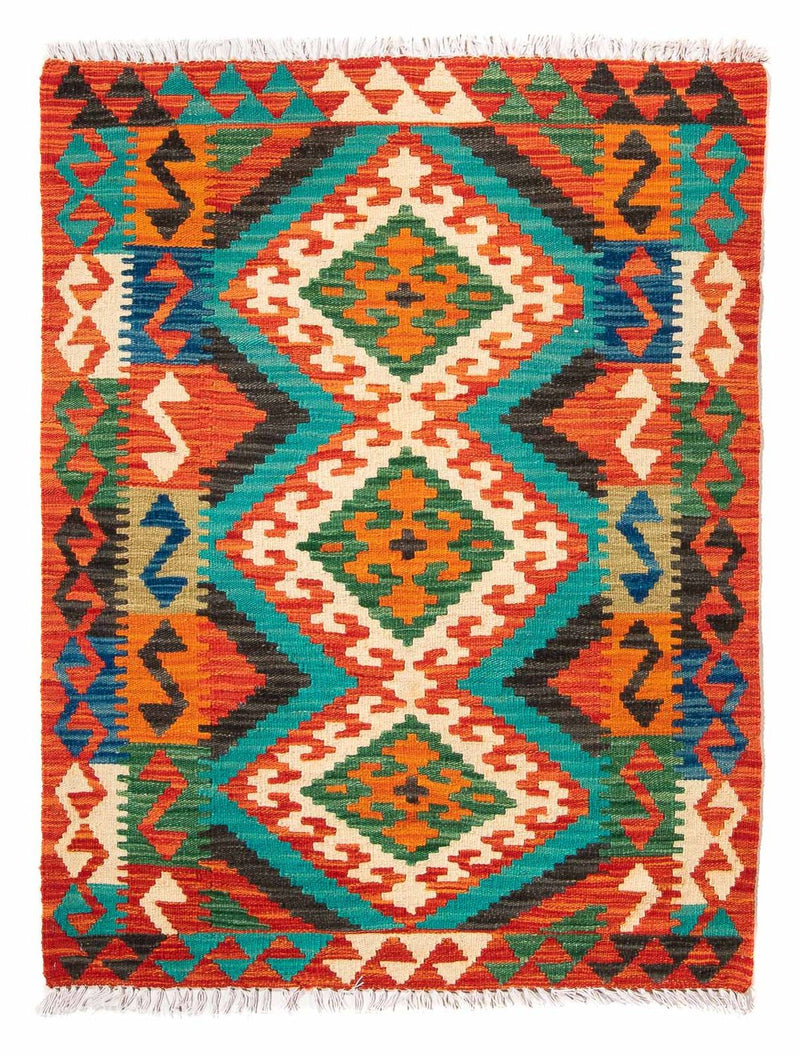 Kelim Carpet - Splash - 128 x 86 cm - rust