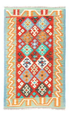 Kelim Carpet - Splash - 154 x 99 cm - mørkerød