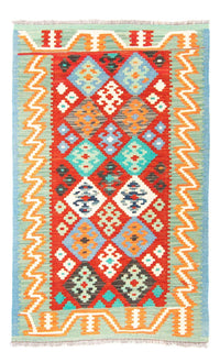 Kelim Carpet - Splash - 154 x 99 cm - mørkerød