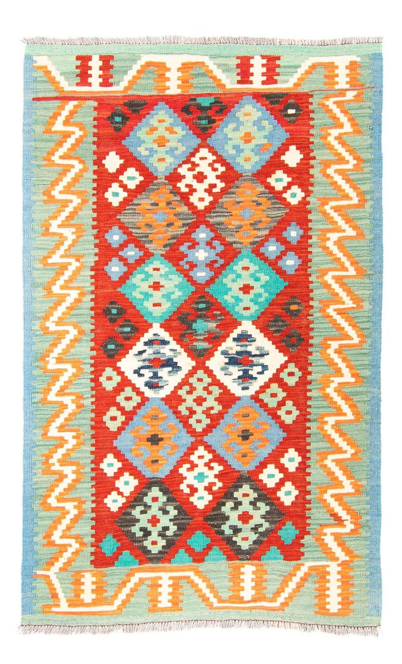 Kelim Carpet - Splash - 154 x 99 cm - mørkerød