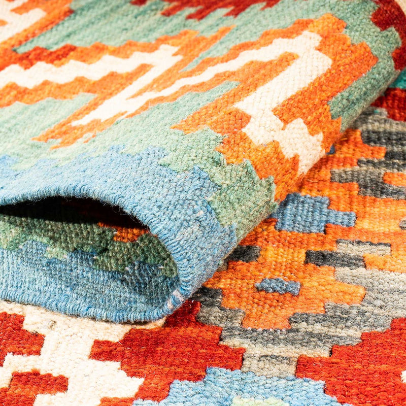Kelim Carpet - Splash - 154 x 99 cm - mørkerød