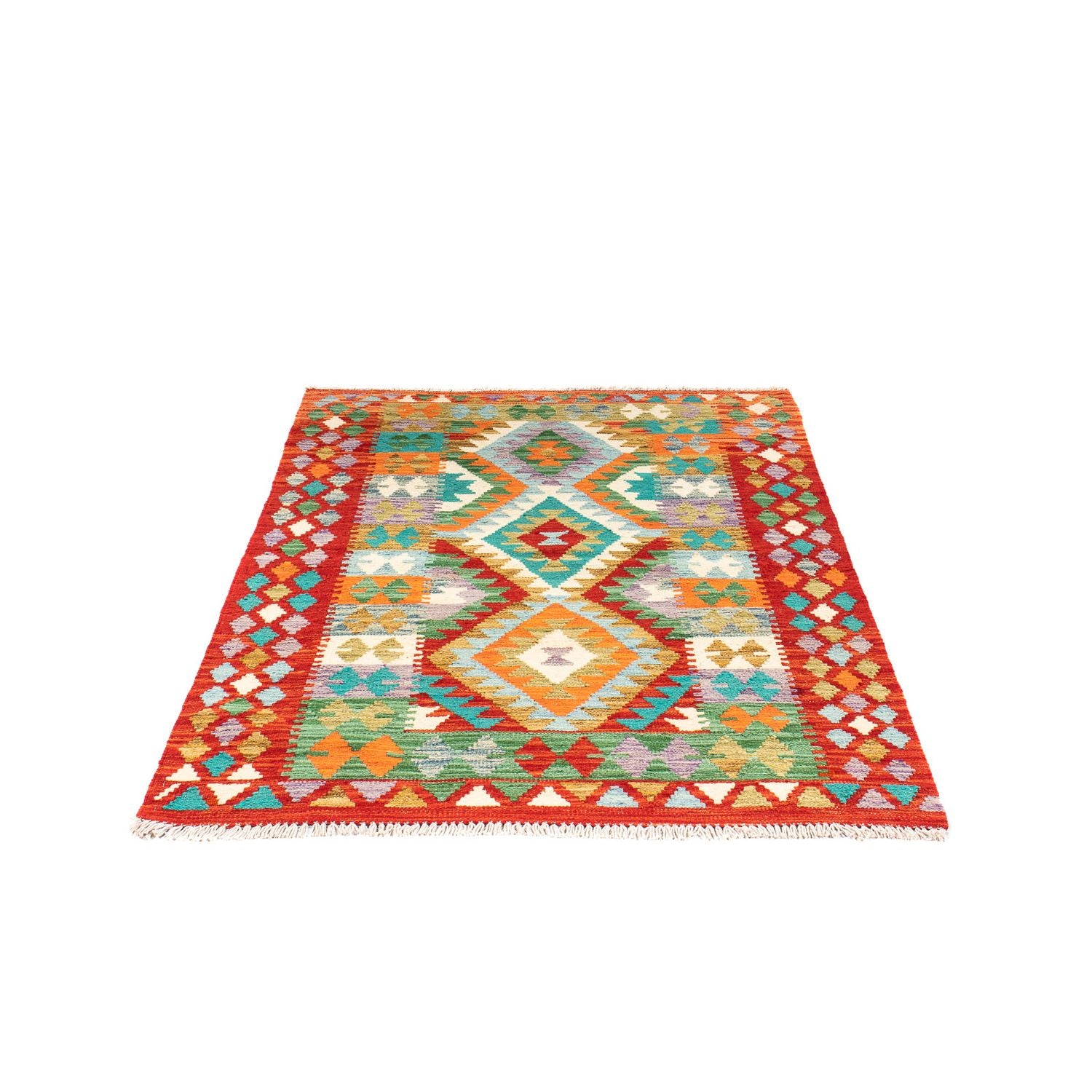 Kelim Carpet - Splash - 154 x 102 cm - rust