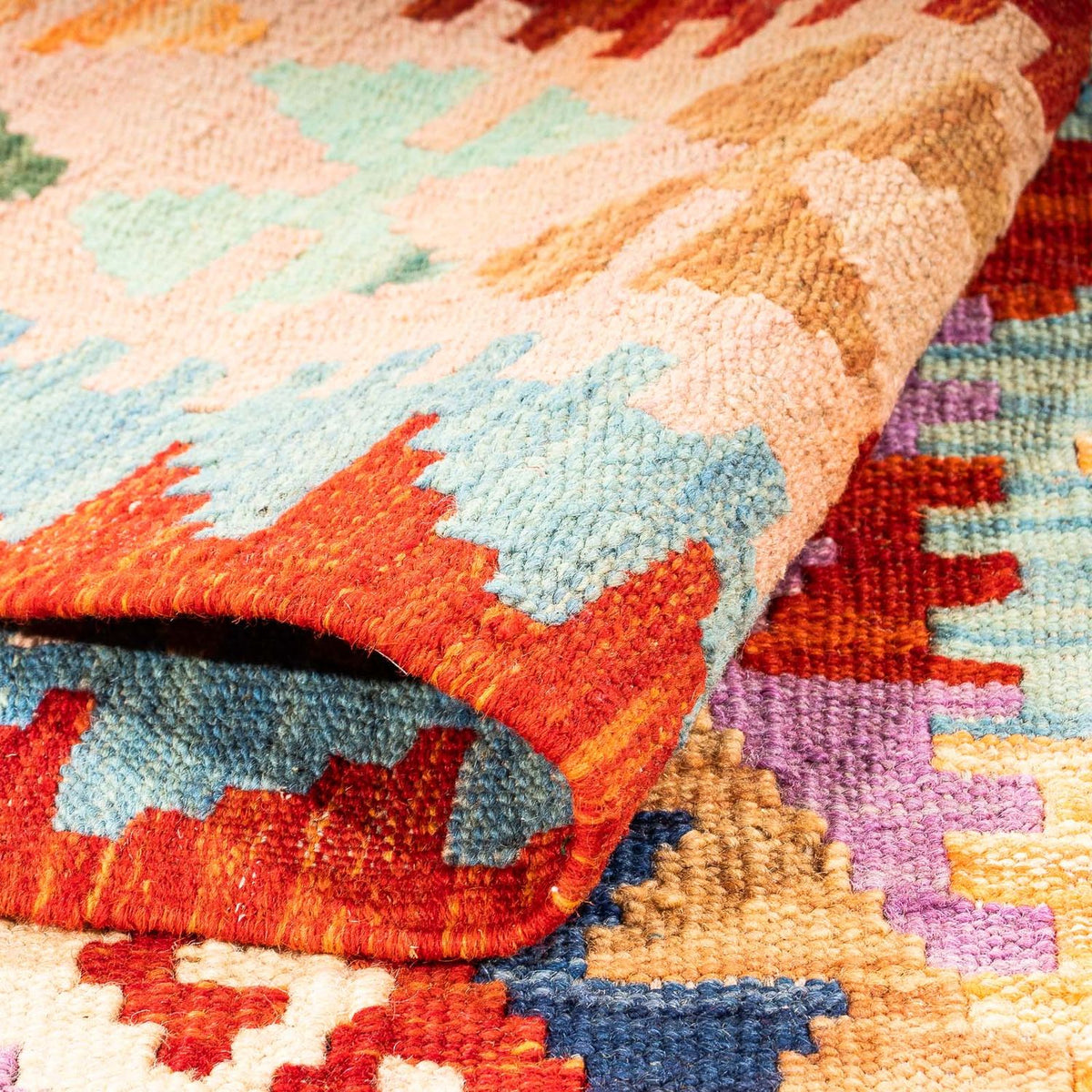 Kelim Carpet - Splash - 157 x 101 cm - rust