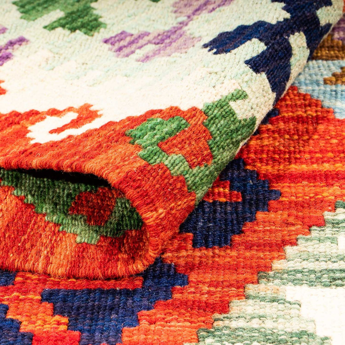 Kelim Carpet - Splash - 148 x 104 cm - rust