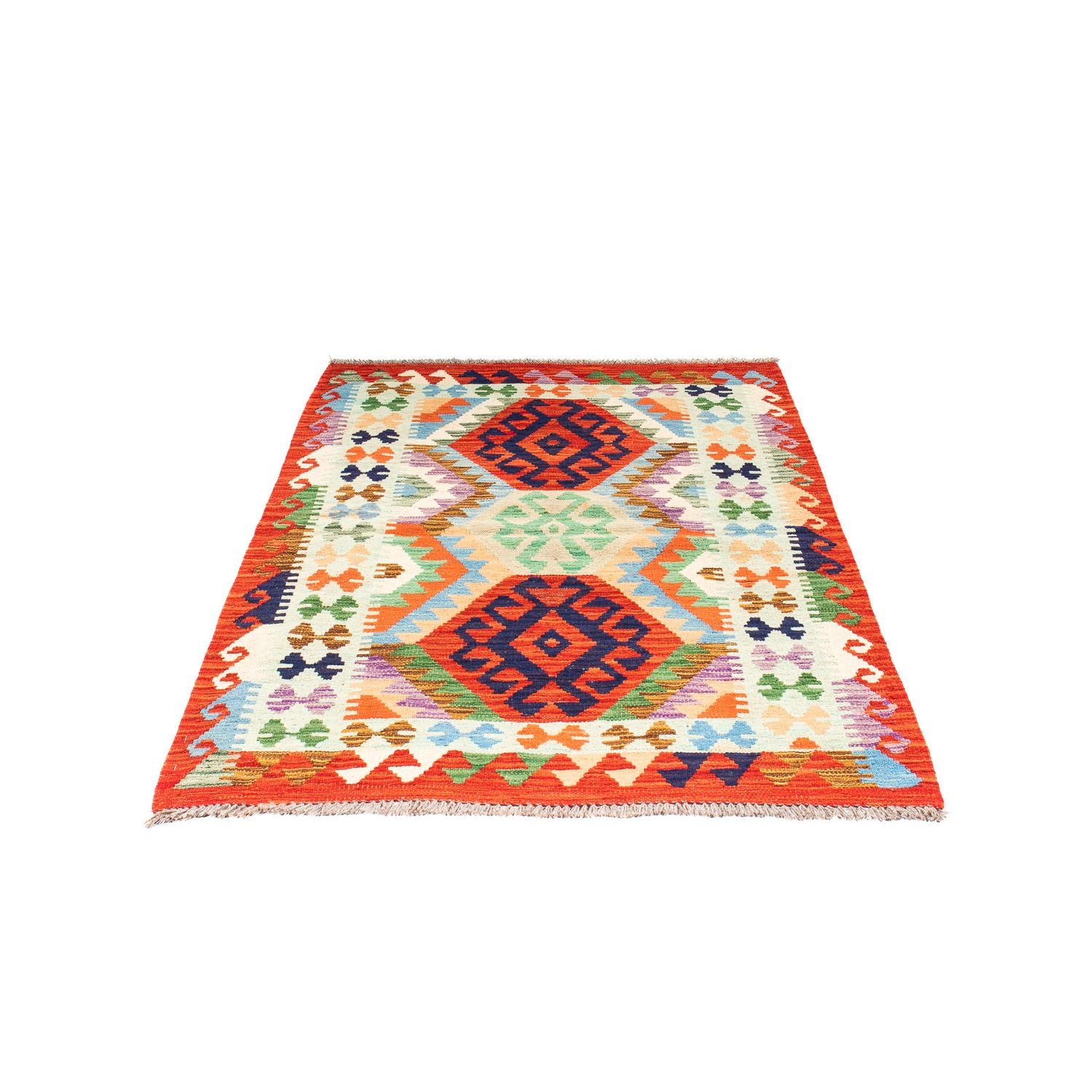 Kelim Carpet - Splash - 148 x 104 cm - rust
