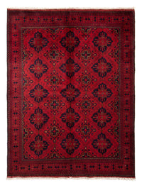Afghansk tæppe - Kunduz - 200 x 156 cm - mørkerød