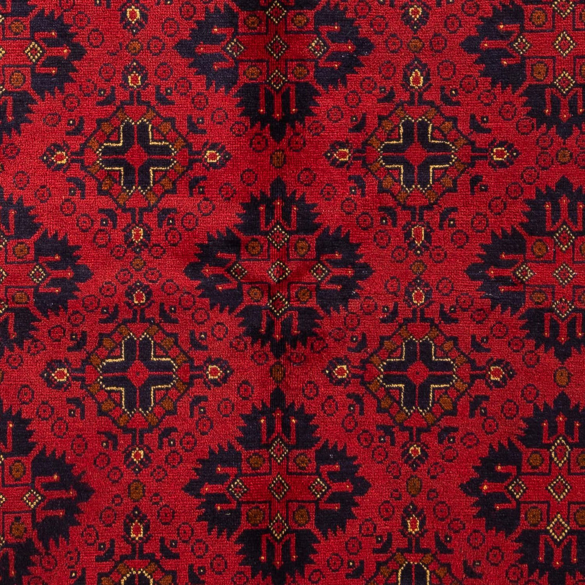 Afghansk tæppe - Kunduz - 200 x 156 cm - mørkerød