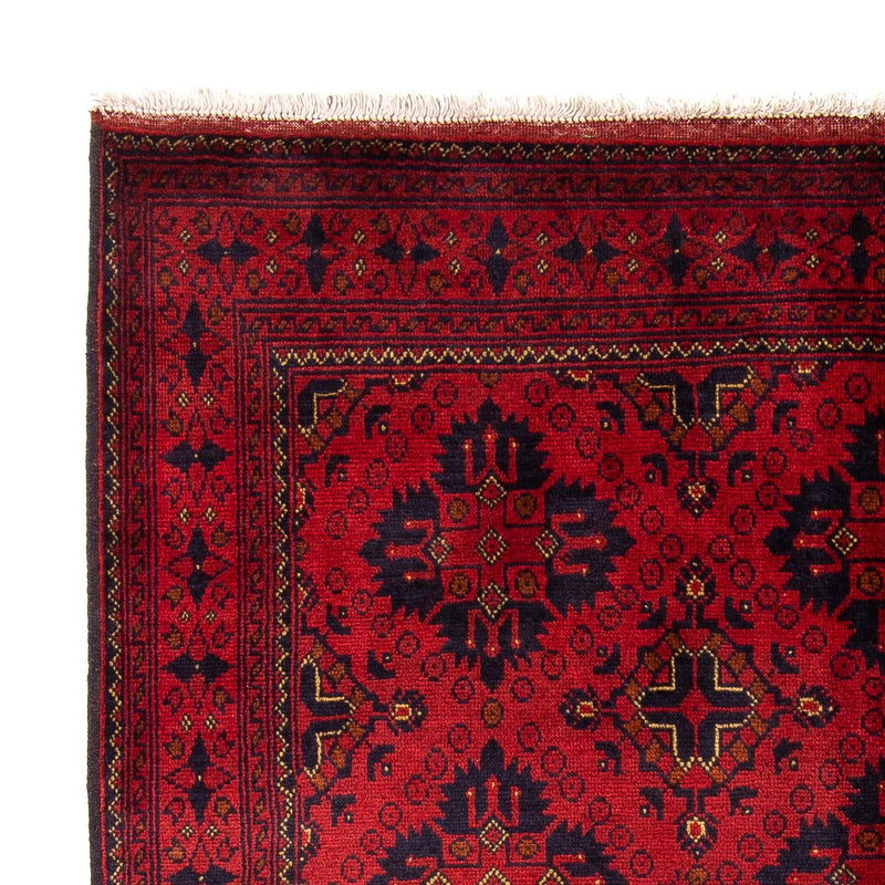 Afghansk tæppe - Kunduz - 200 x 156 cm - mørkerød
