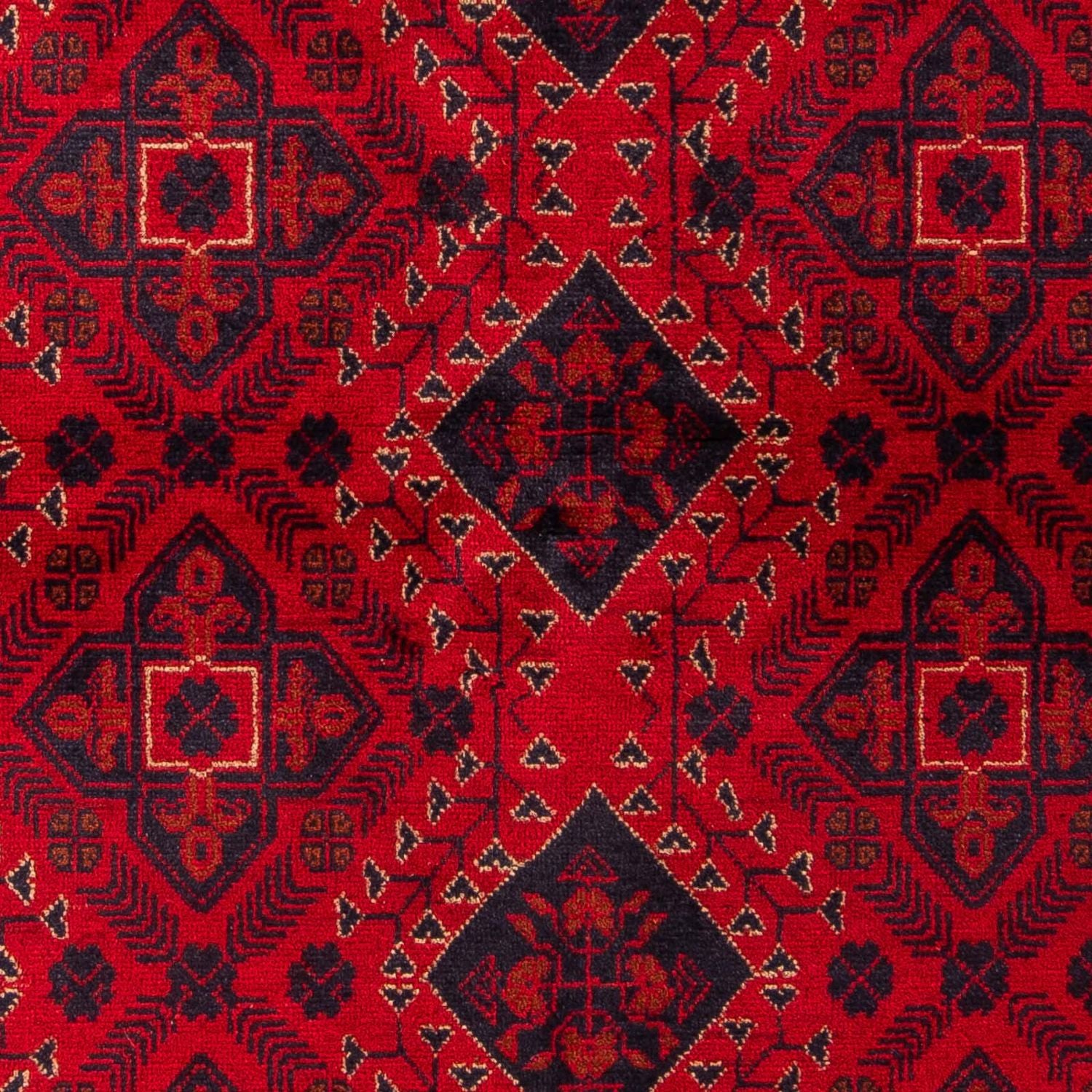 Afghansk tæppe - Kunduz - 199 x 126 cm - mørkerød