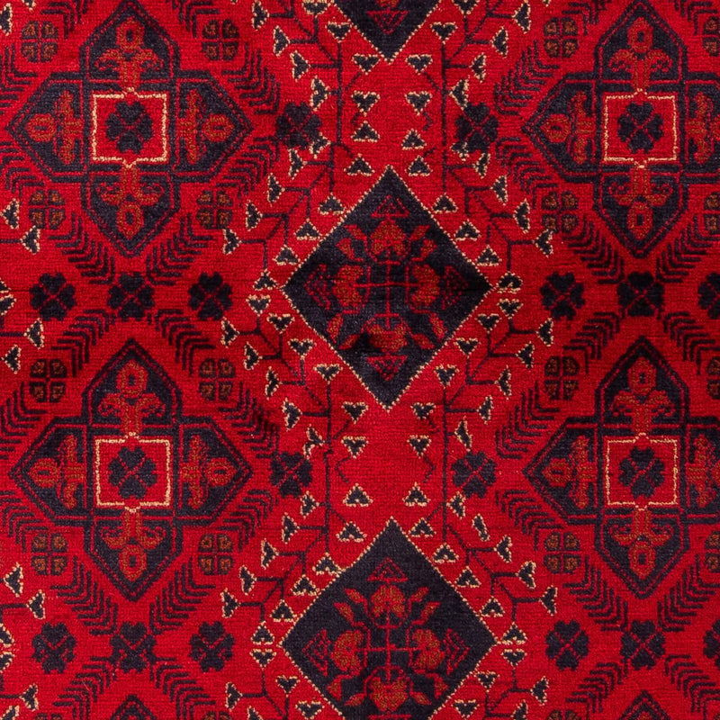 Afghansk tæppe - Kunduz - 199 x 126 cm - mørkerød