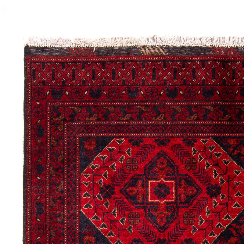 Afghansk tæppe - Kunduz - 199 x 126 cm - mørkerød