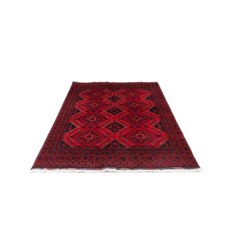 Afghansk tæppe - Kunduz - 199 x 126 cm - mørkerød