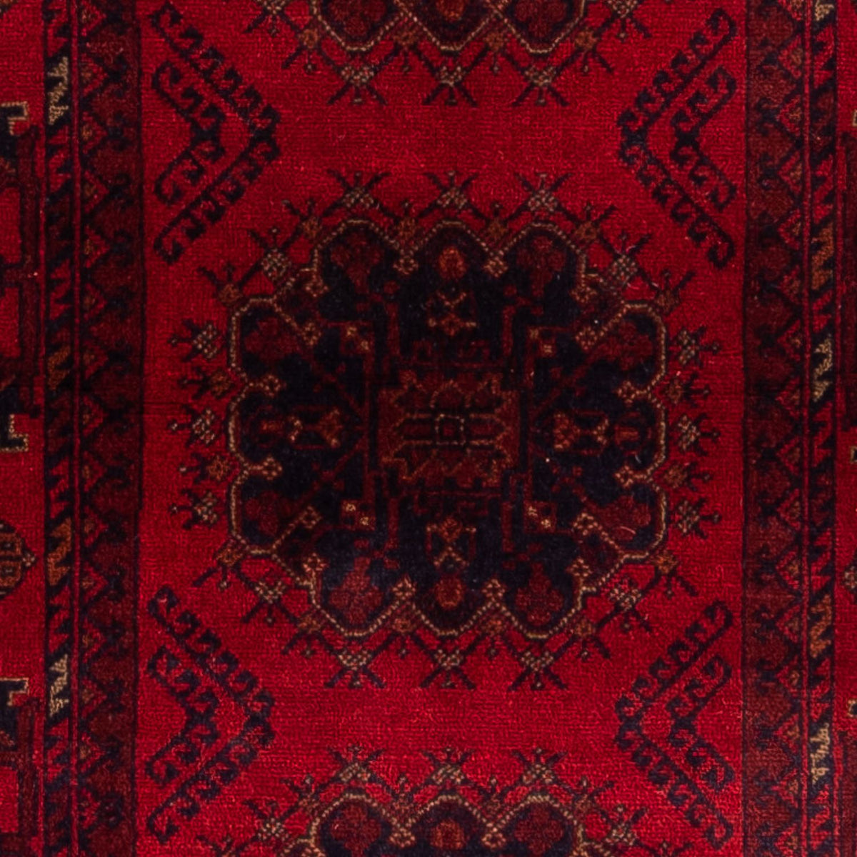 Løber Afghansk tæppe - Kunduz - 295 x 82 cm - mørkerød