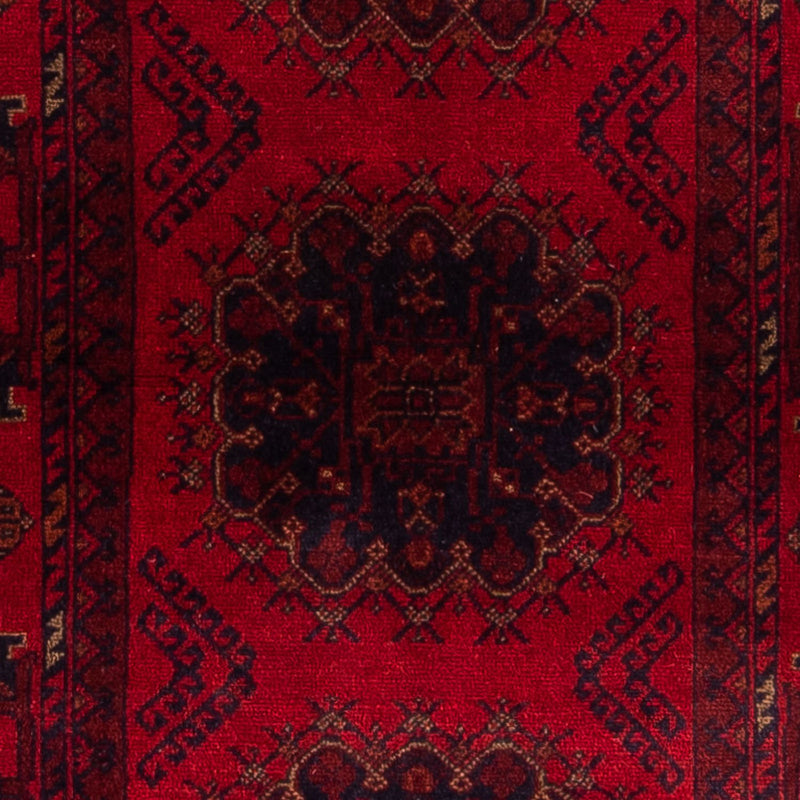 Løber Afghansk tæppe - Kunduz - 295 x 82 cm - mørkerød