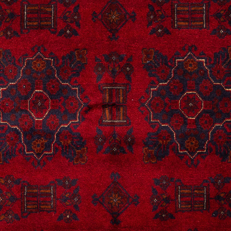 Afghansk tæppe - Kunduz - 219 x 126 cm - mørkerød