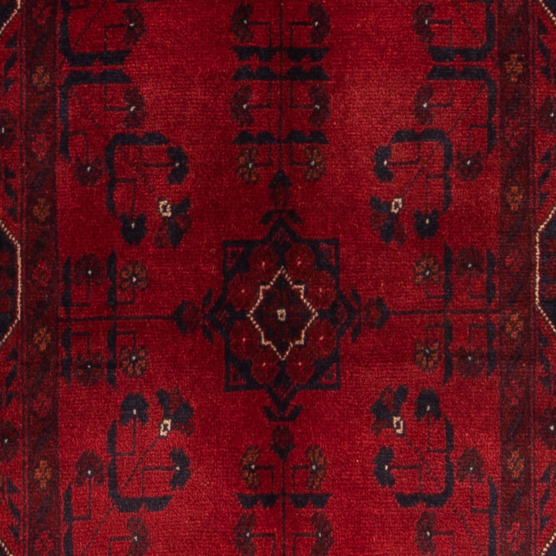 Løber Afghansk tæppe - Kunduz - 298 x 82 cm - mørkerød