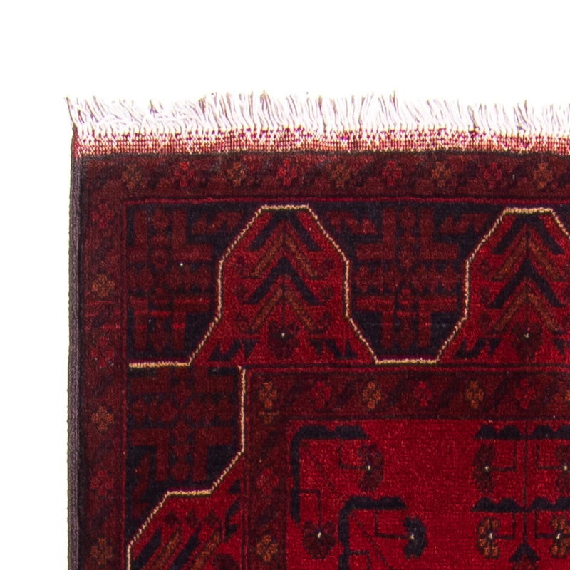Løber Afghansk tæppe - Kunduz - 298 x 82 cm - mørkerød