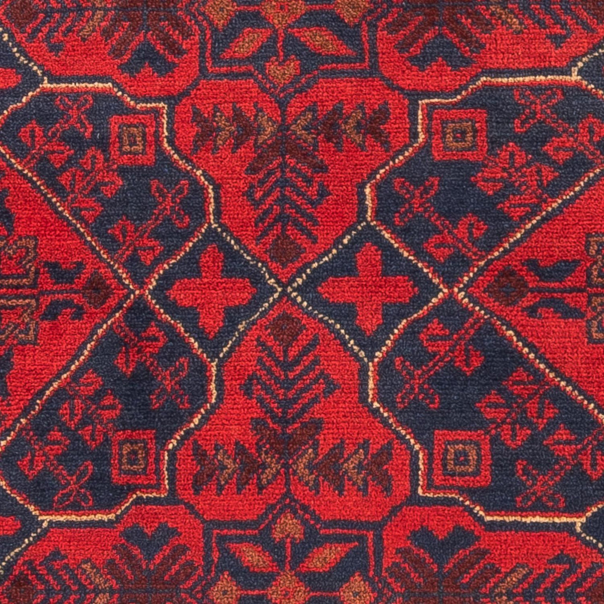 Afghansk tæppe - Kunduz - 125 x 78 cm - mørkerød