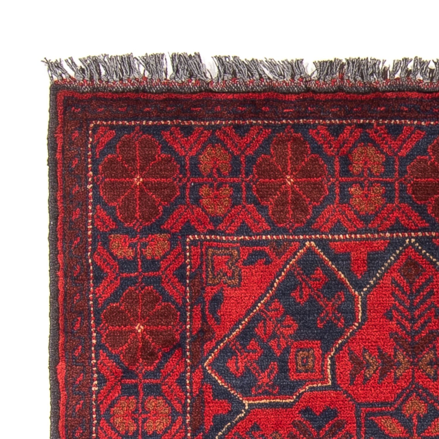 Afghansk tæppe - Kunduz - 125 x 78 cm - mørkerød