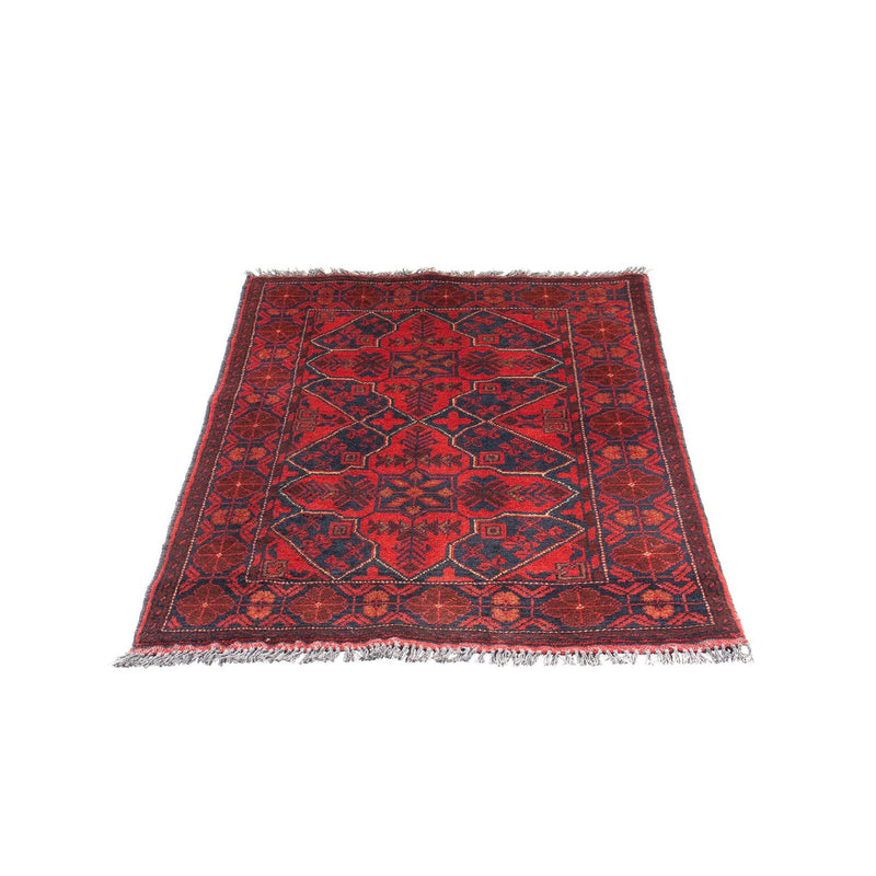 Afghansk tæppe - Kunduz - 125 x 78 cm - mørkerød