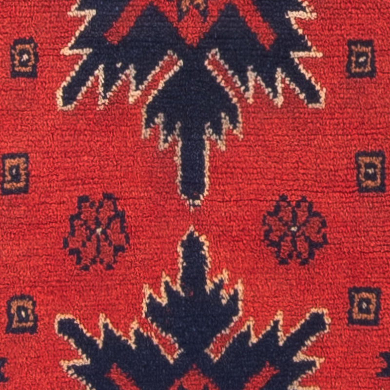 Afghansk tæppe - Kunduz - 98 x 49 cm - mørkerød