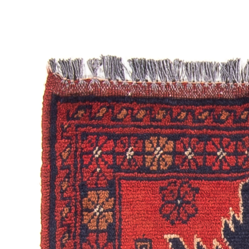 Afghansk tæppe - Kunduz - 98 x 49 cm - mørkerød