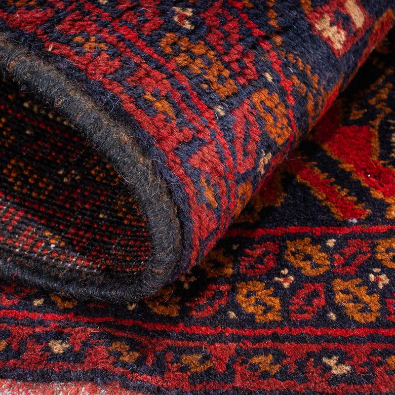 Afghansk tæppe - Kunduz - 102 x 52 cm - mørkerød