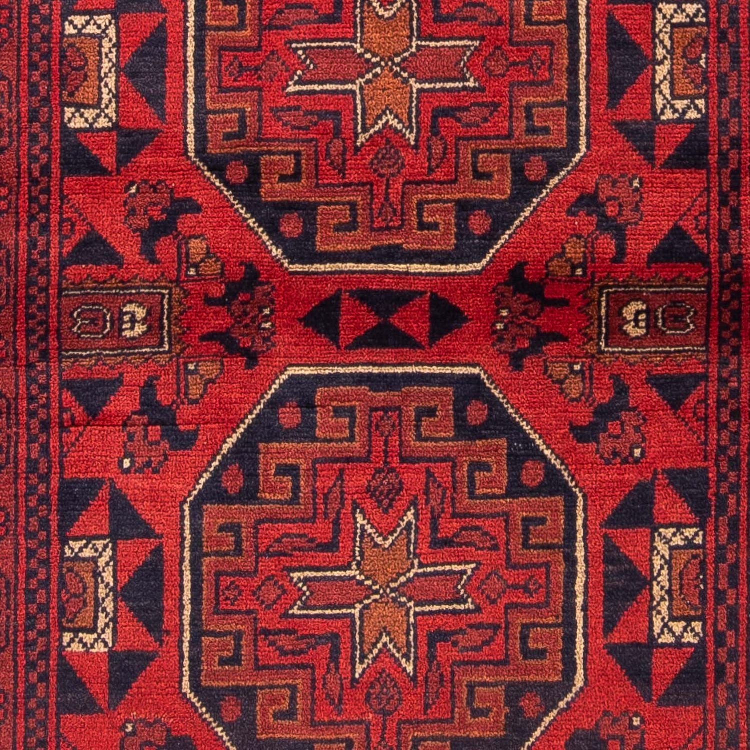 Afghansk tæppe - Kunduz - 146 x 102 cm - mørkerød