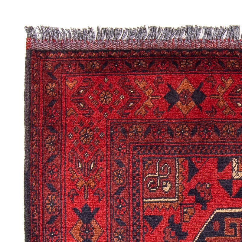 Afghansk tæppe - Kunduz - 146 x 102 cm - mørkerød