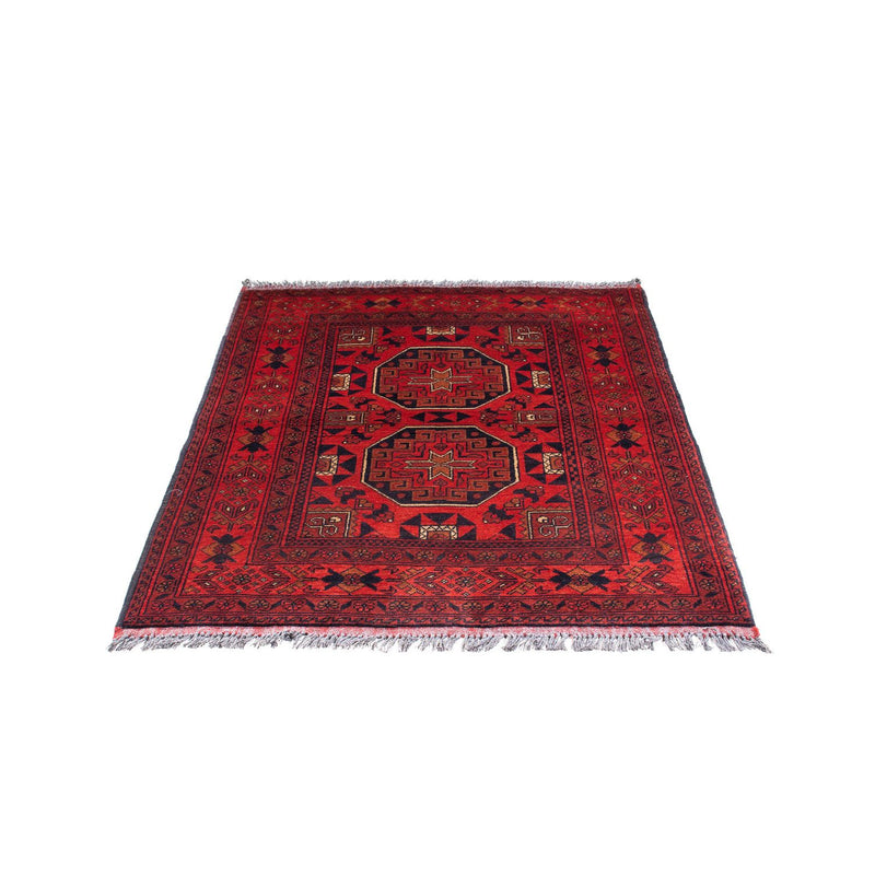 Afghansk tæppe - Kunduz - 146 x 102 cm - mørkerød