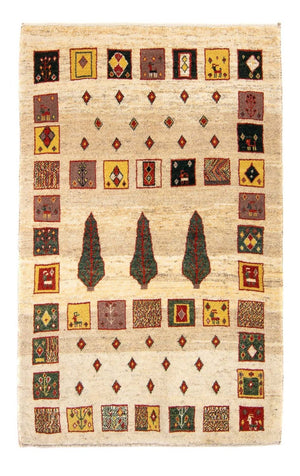 Gabbeh Tæppe - Loribaft Persisk - 150 x 106 cm - beige