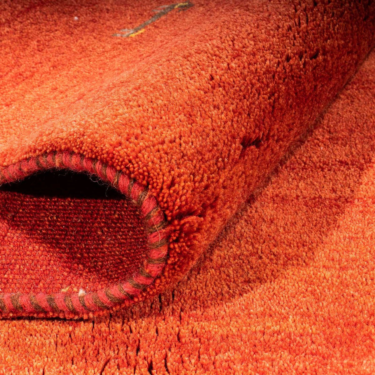 Gabbeh Tæppe - Loribaft Persisk - 182 x 130 cm - mørkerød