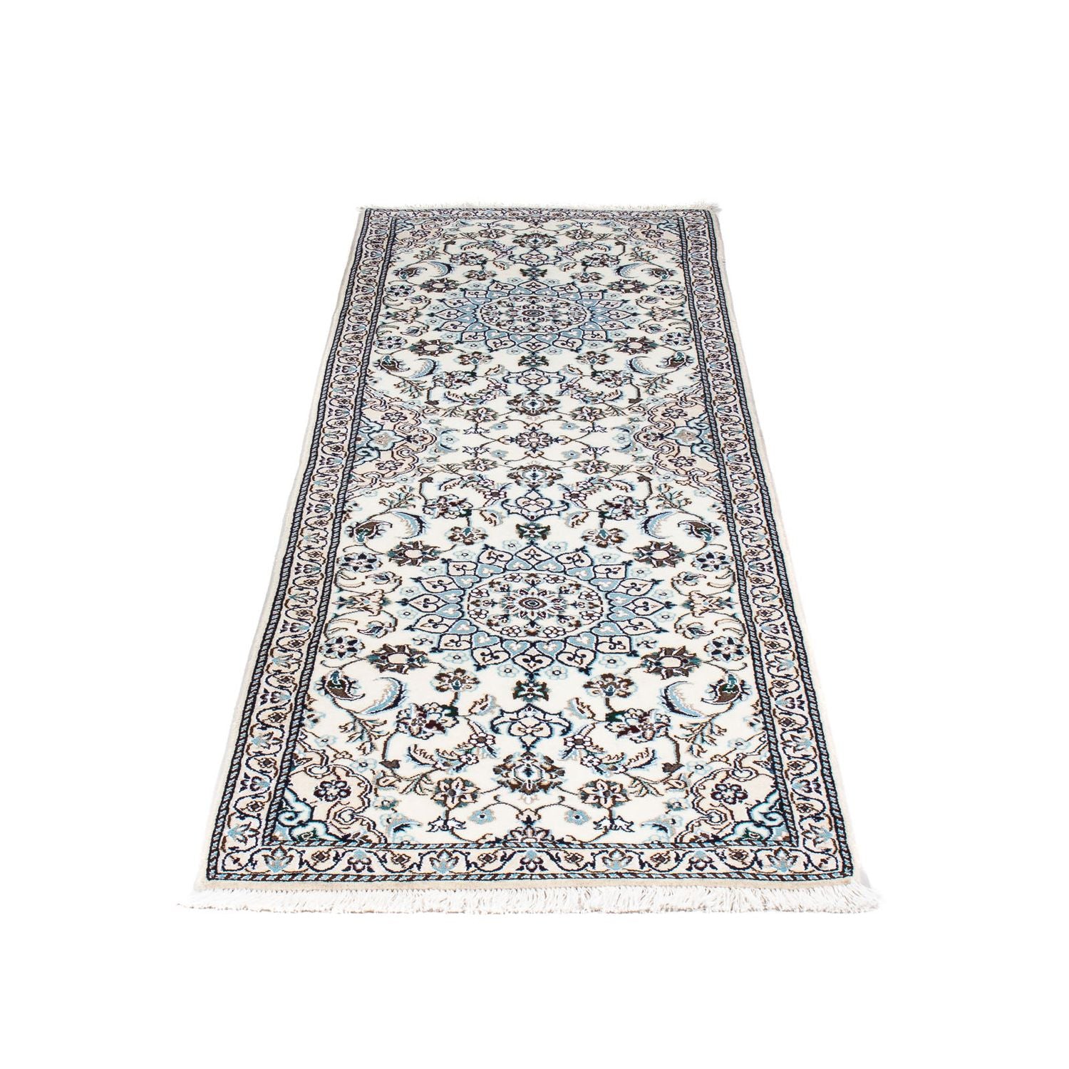 Løber Persisk tæppe - Nain - Royal - 196 x 63 cm - beige