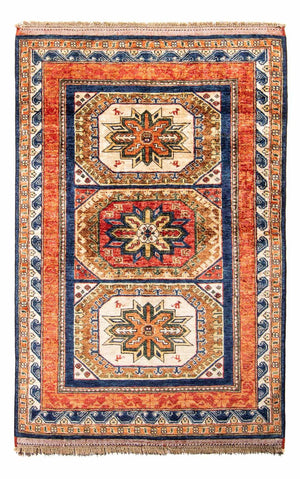 Afghansk tæppe - 185 x 122 cm - mørkeblå