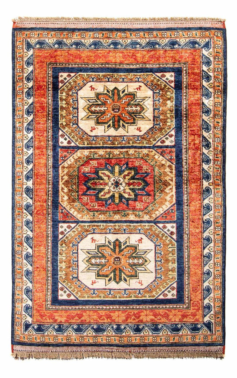 Afghansk tæppe - 185 x 122 cm - mørkeblå