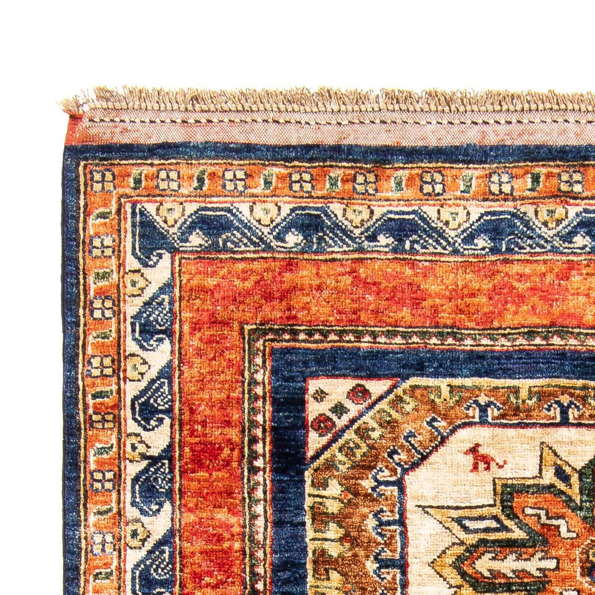 Afghansk tæppe - 185 x 122 cm - mørkeblå