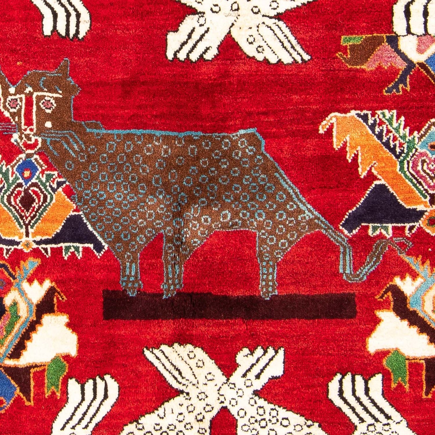 Persisk tæppe - Nomadisk - 204 x 135 cm - mørkerød