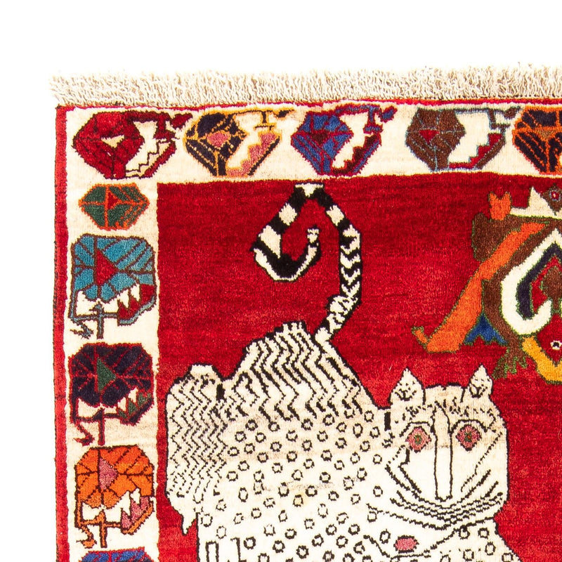 Persisk tæppe - Nomadisk - 204 x 135 cm - mørkerød