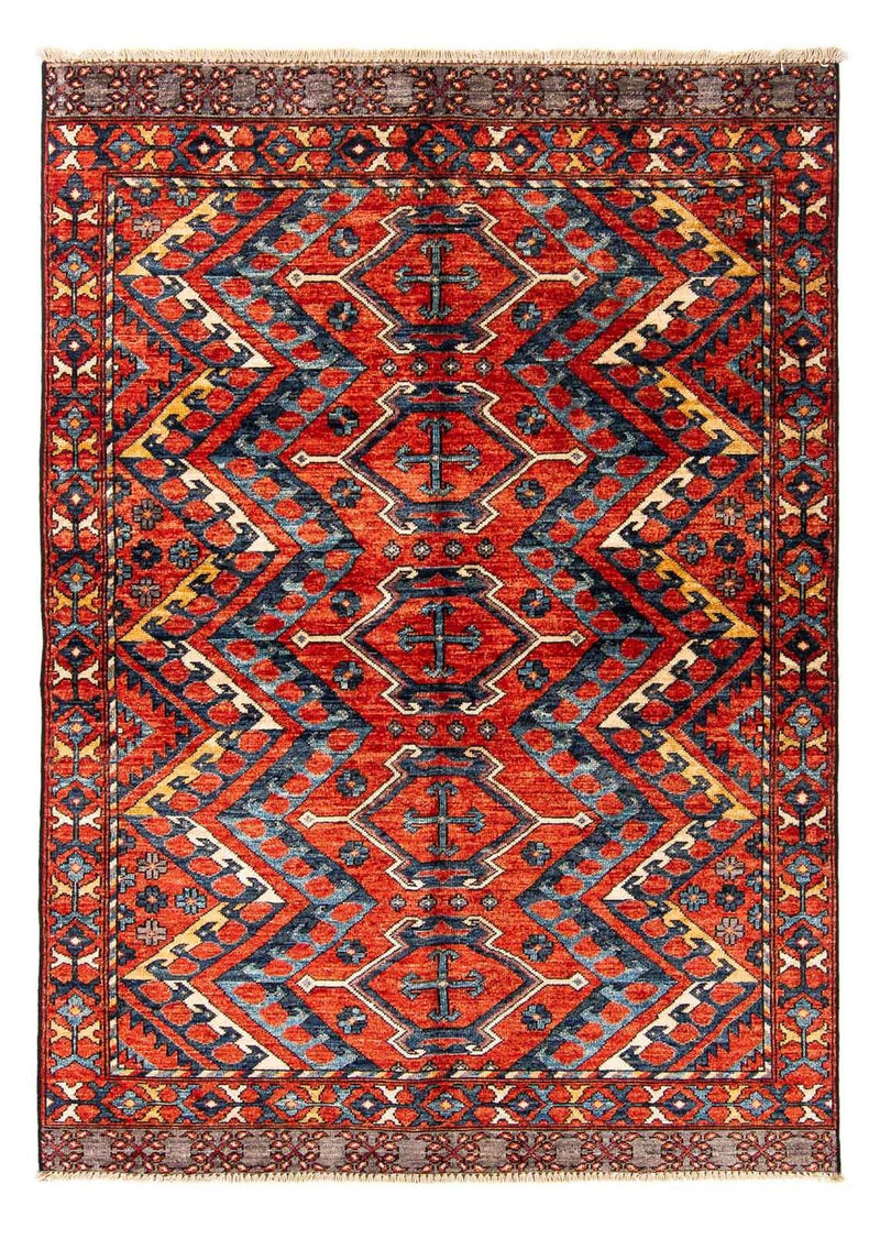 Afghansk tæppe - 182 x 118 cm - flerfarvet
